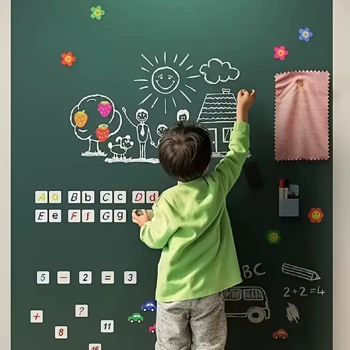 1 rouleau de papier peint auto-adhésif en vinyle détachable pour tableau noir