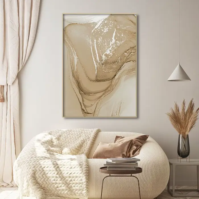 Affiches d'art mural abstraites en marbre beige Boho, peinture sur toile, impressions de gestion, salon moderne, décoration intérieure de la maison