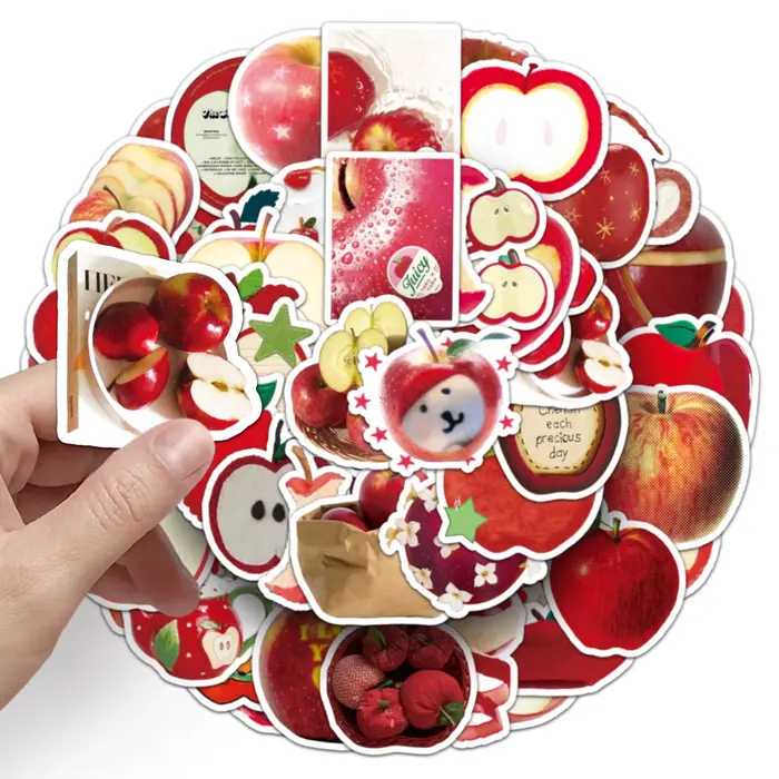 10/30/50PCS Rouge Pomme Dessin Animé Autocollants Graffiti Fruits BRICOLAGE Décoration Valise Ordinateur Portable
