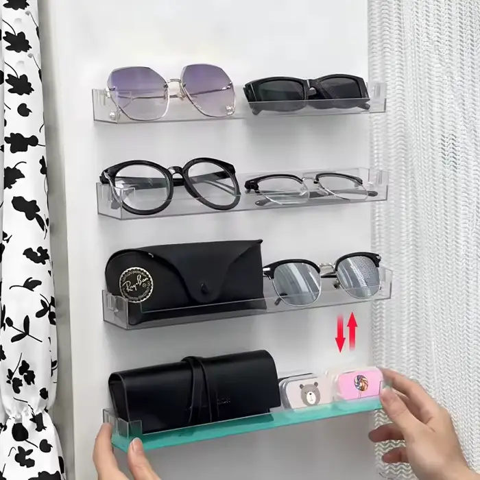Présentoir mural en acrylique, support de rangement transparent pour poupée, boîte aveugle, support