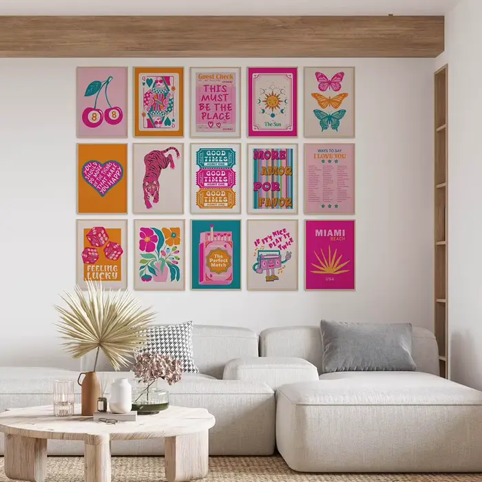 Ensemble d'art mural Preppy de 15 pièces
