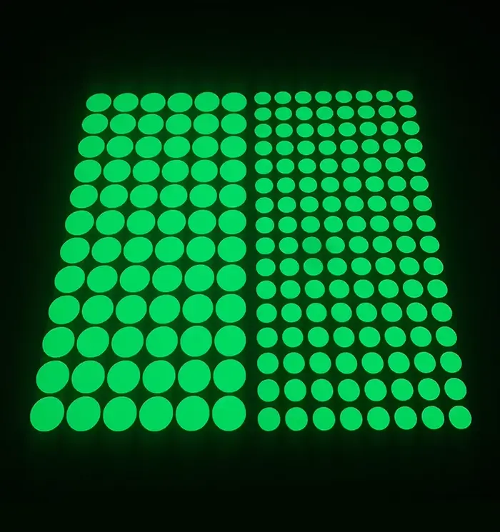 Autocollants muraux lumineux fluorescents, points lumineux, autocollants décoratifs auto-adhésifs po