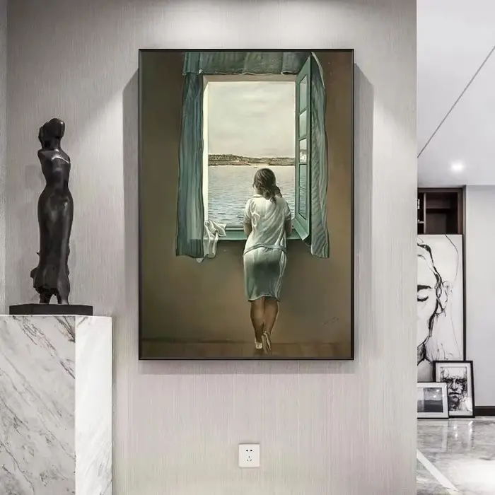Affiches et impressions sur toile de la femme à la fenêtre de Salvador Dali