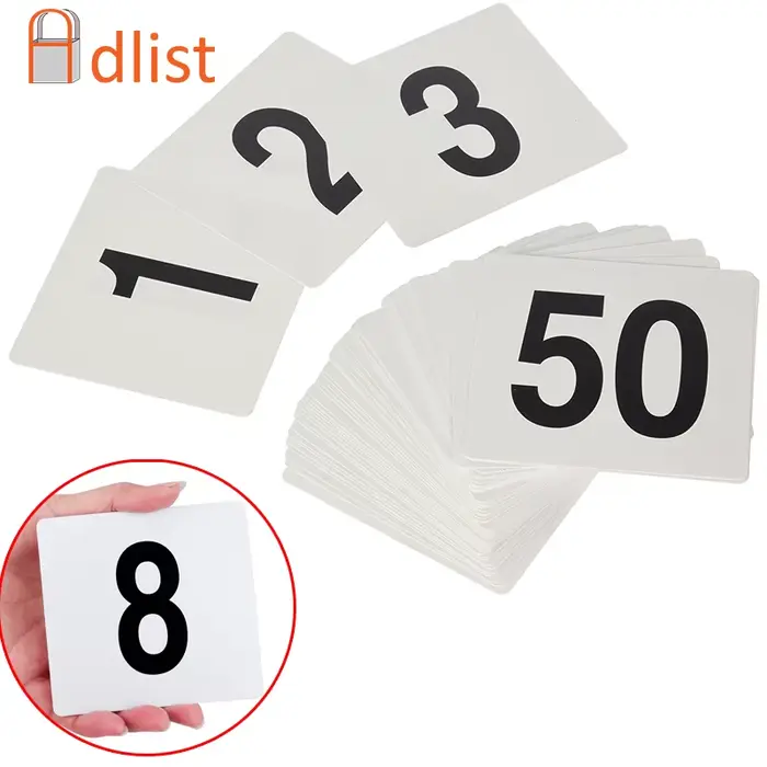Numéros de Table blancs en PVC, signes de mariage, Restaurant, café, Bar, cartes de sièges, Identifi