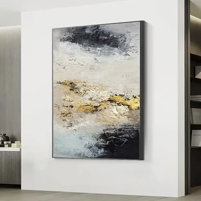 Peinture à l'huile peinte à la main sur feuille d'or