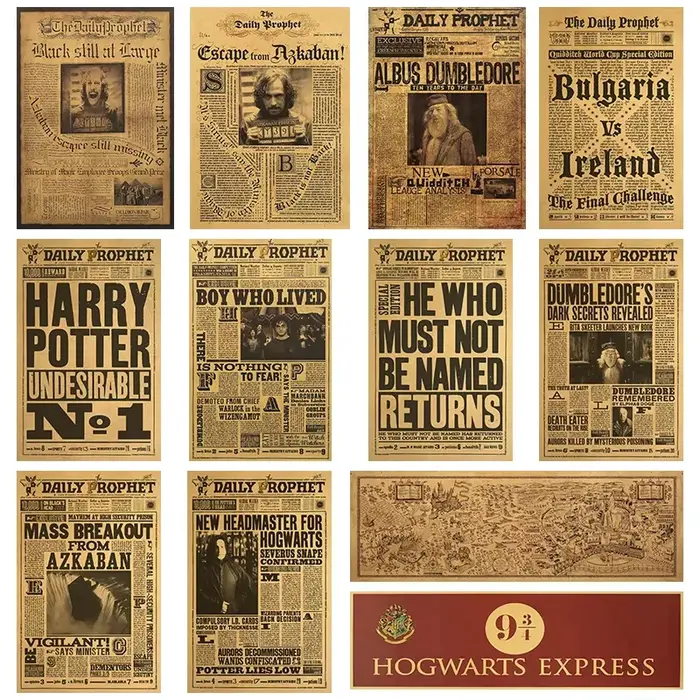 Ensemble affiche magique Vintage