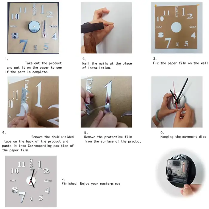 Horloge murale Design moderne lumineux sans cadre horloges murales bricolage