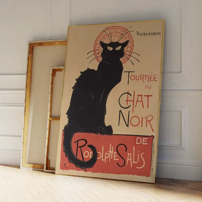 Affiche française Vintage Chat Noir moderne