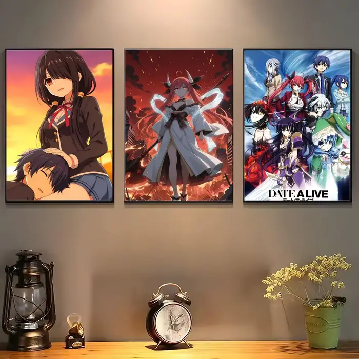 Affiche iconique d'anime romantique D-Date A Live, impression d'art mural, affiche décorative, décoration murale, décoration de la maison, cadeau, sans cadre