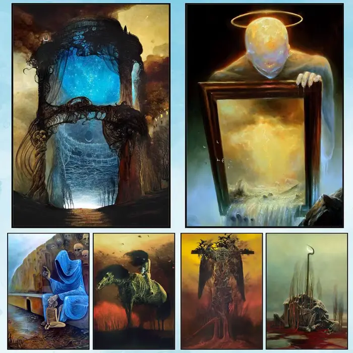 Z-Zdzislaw B-Beksinski Art peinture calligraphie toile affiche: sans plis imperméable Durable tous les espaces décoration murale