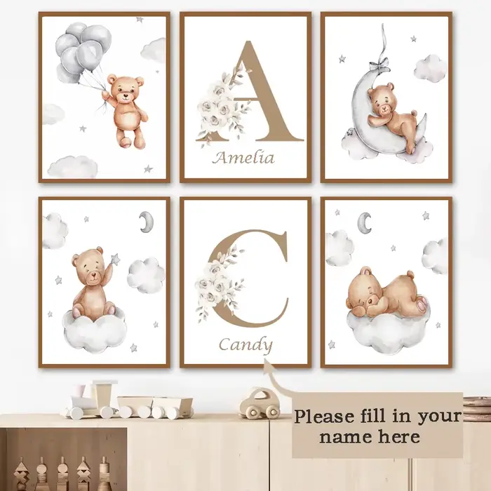 Affiches personnalisées avec nom de bébé