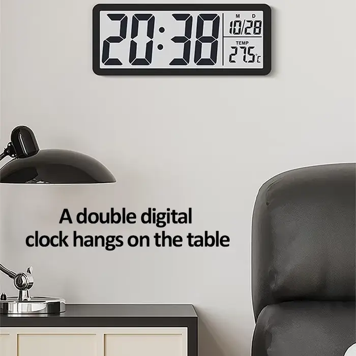Horloge murale numérique électronique LCD