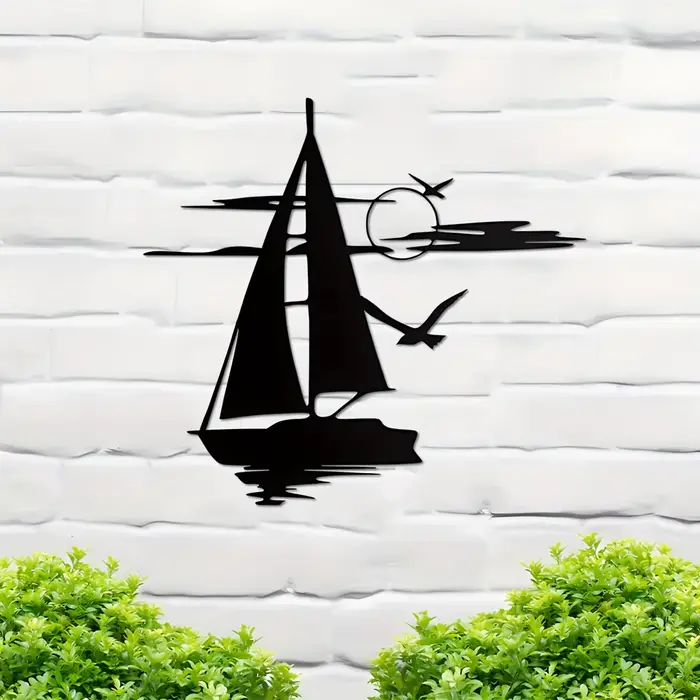 Autocollant mural artistique en forme de bateau flottant, adapté à la décoration des salons, des chambres à coucher et des salles à manger avec murs artistiques