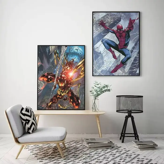 Affiches de super-héros S-Spider Cartoon M-Man Manga