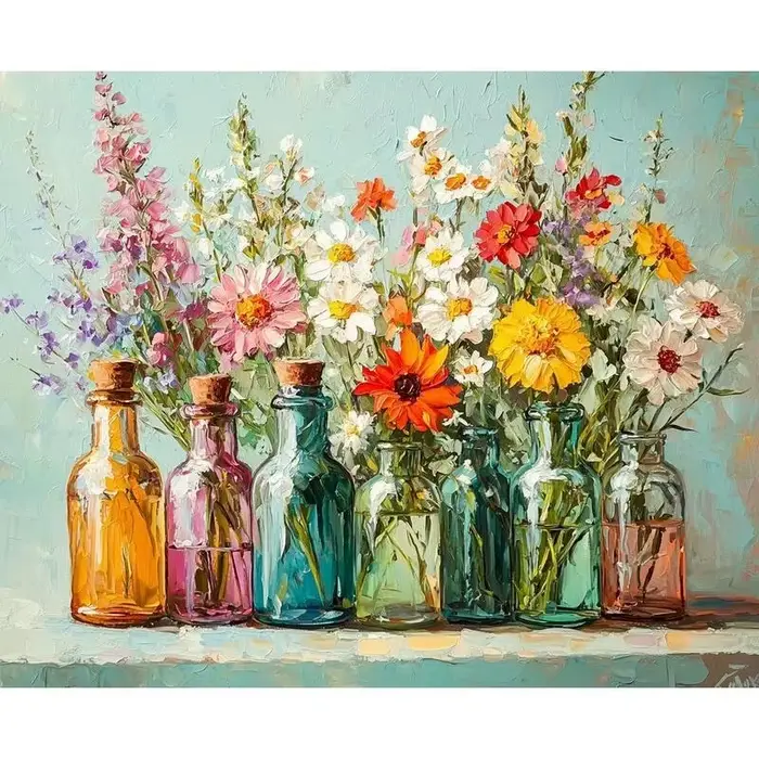 Kit de peinture à l'huile par numéros, paysage de jardin, décoration murale faite à la main, cadeau 