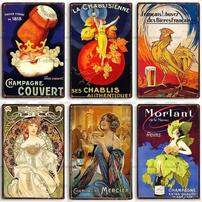 Affiche Murale Vintage en Métal