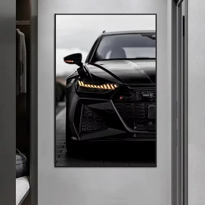 Affiche de voiture de sport de Style industriel noir
