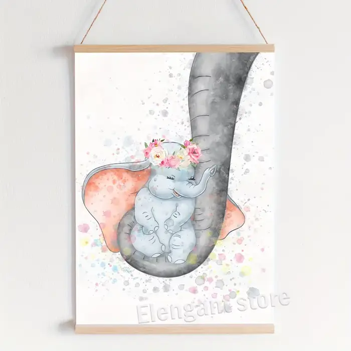 Affiches d'art Dumbo, impression aquarelle, dessin animé, bébé éléphant, citation Dumbo, peinture sur toile, décoration murale pour chambre d'enfant