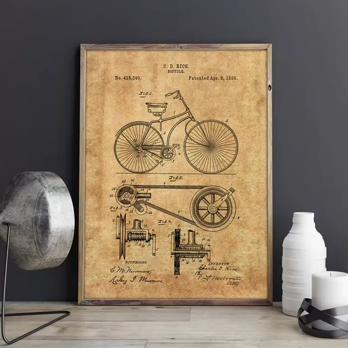 Affiches de peinture sur toile de vélo