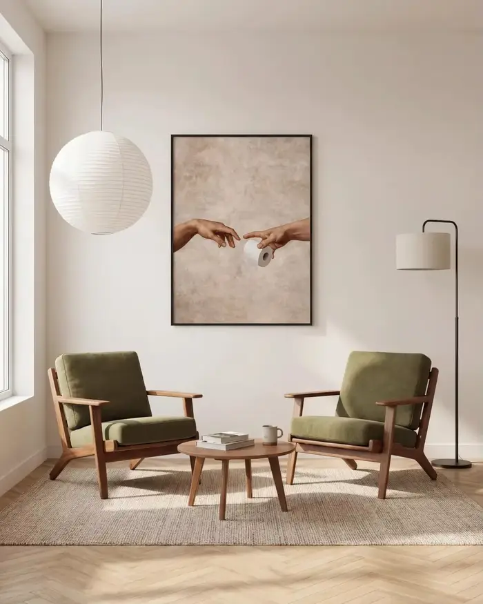 Impressions sur toile Michelangelo Toilet Paper