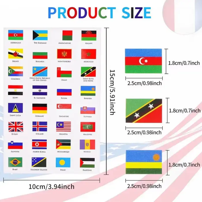 Autocollants drapeau du monde de 192 pays