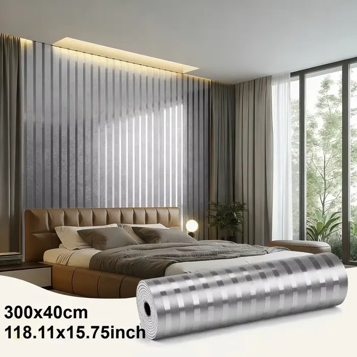 Papier peint adhésif à rayures métalliques, autocollants muraux adhésifs, fond de télévision, décoration de salon, décoration de la maison, bricolage pour la chambre