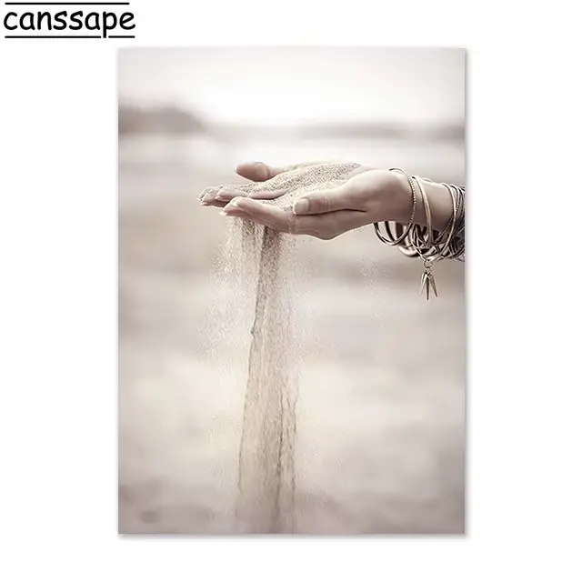 Toile de peinture de paysage Beige, roseau, pissenlit, fleur, images murales, mer, plage, sable, mai