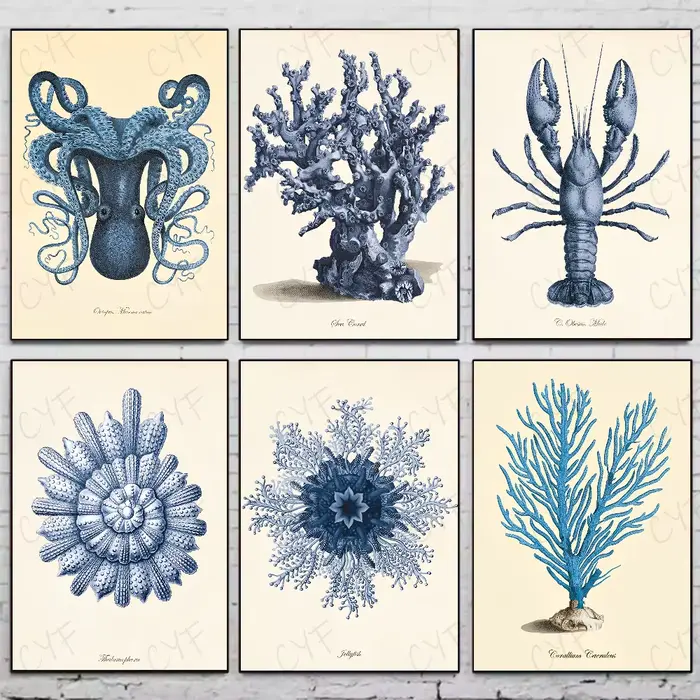 Affiche de creature de mer bleue
