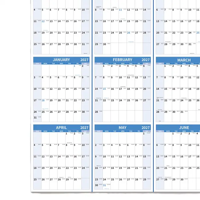 Calendrier mural annuel