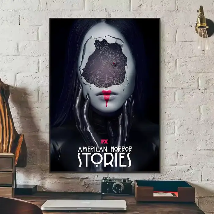 Affiche murale d'art gothique grotesque inspirée de l'anthologie américaine d'histoires d'horreur pour le salon