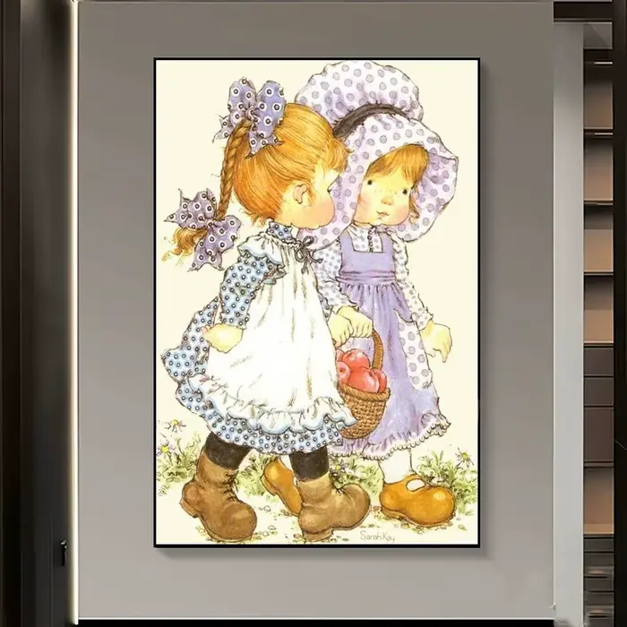 Dessin animé Sarah Kay affiche galerie décoration de la maison Stickers muraux salon chambre cadeaux