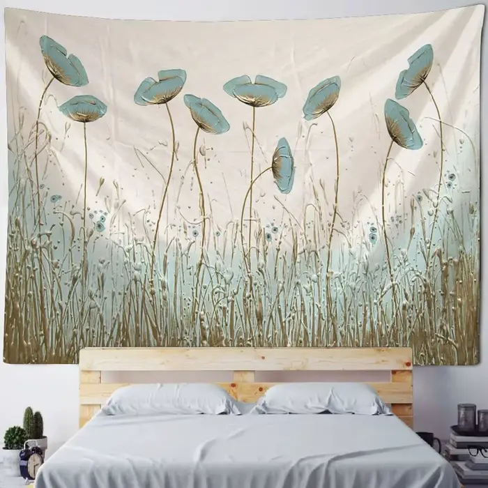 Salon chambre décoration murale Vintage peinture à l'huile tapisserie plante fleur tenture