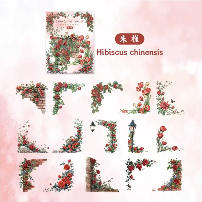 30 pièces fleurs coin autocollants PET autocollant paquet bricolage Journal décoration autocollant a