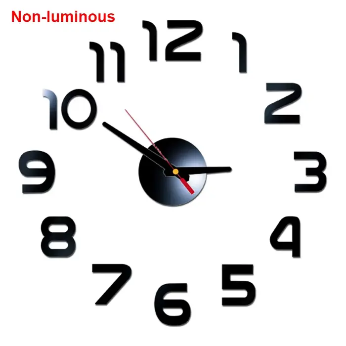 Horloge murale Design moderne lumineux sans cadre horloges murales bricolage horloge numérique stick