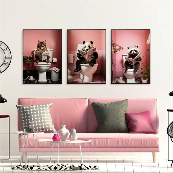 Affiche d'Art Mural en Toile avec Image d'Animal Drôle