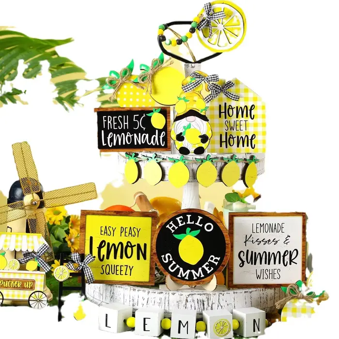 Ensemble de décoration d'escalier à plusieurs niveaux Summer Lemon