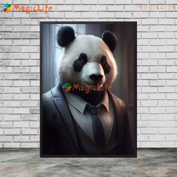 Affiche murale avec chat drôle en costume