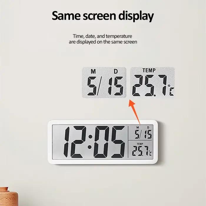 Horloge murale numérique électronique LCD