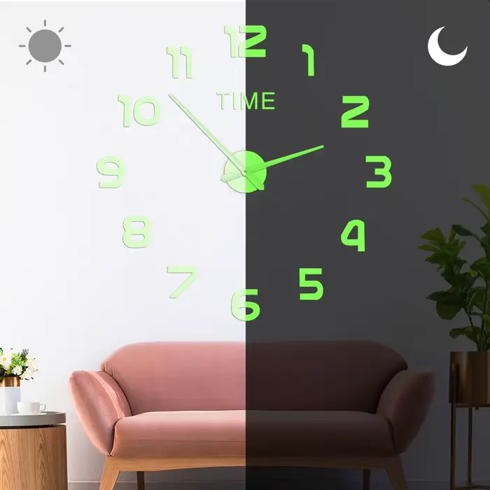 Horloge Murale 3D avec Effet Miroir