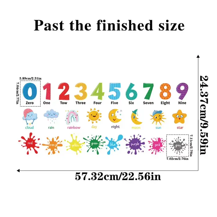 Autocollant mural numéro 3d pour chambre d'enfants