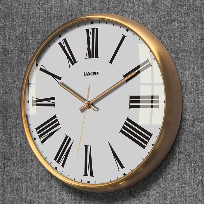 Grande Horloge Murale Vintage en Bois Massif