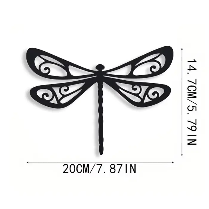 Décoration murale libellule, décoration libellule en métal noir, décoration extérieure libellule en 