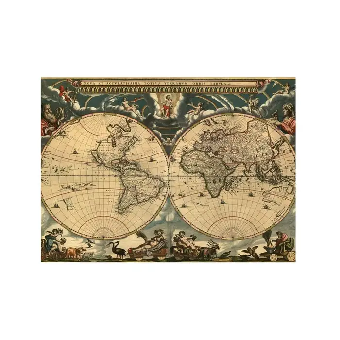 Carte du monde rétro format A2