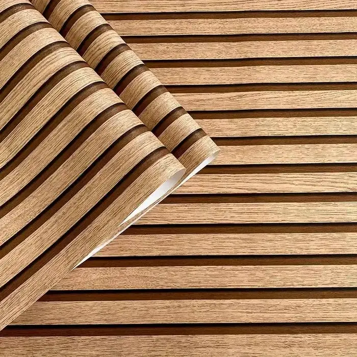 Papier peint auto-adhésif rayé imperméable et résistant à l'huile de 45 cm