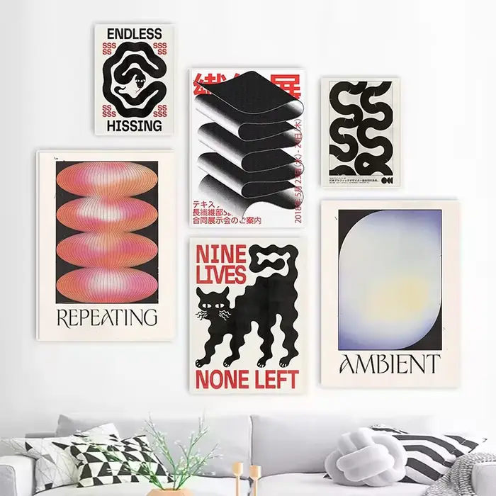 Affiches et imprimés tendance Koi abstraits japonais, peinture sur toile classique Vintage, tableau d'art mural pour décoration de chambre moderne et de maison