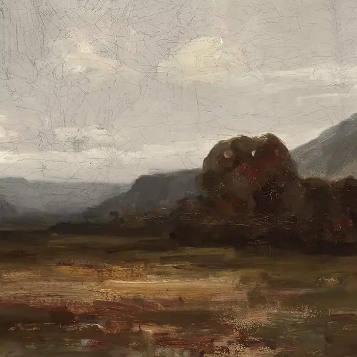 Toile de peinture à l'huile de paysage de ferme Vintage d'automne