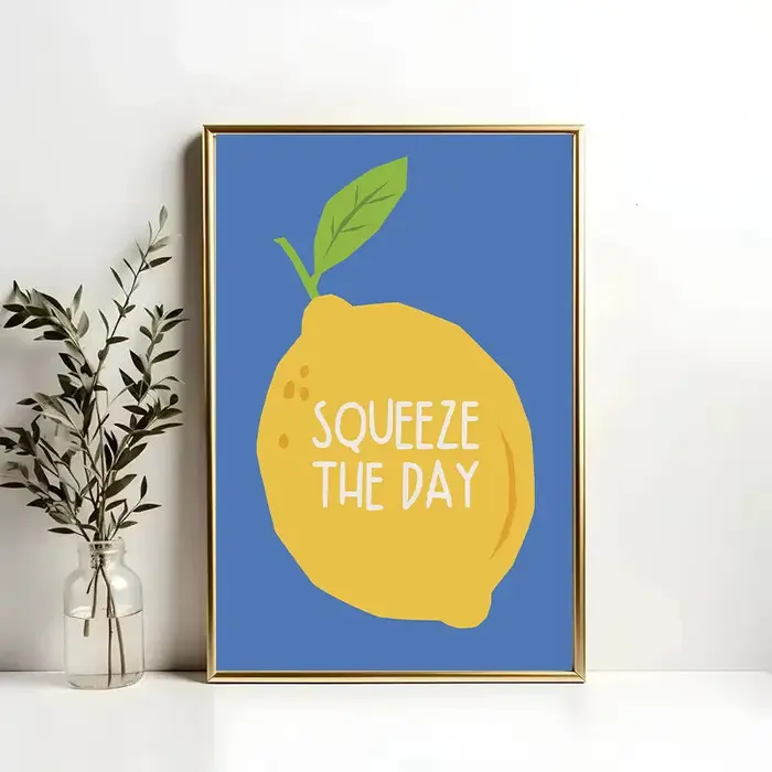 Pâtes Croissant café à la mode manger rose cerise citron figue citation affiche toile peinture impression mur pour cuisine décor Cuadros