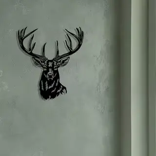 Art mural en métal de cerf élégant - Design abstrait d'Halloween et de Noël