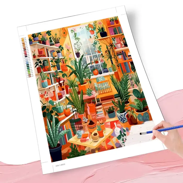Kits de peinture par numéros de Jungle d'intérieur avec fenêtres solaires