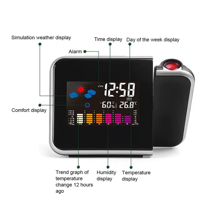 Horloge électronique multifonctionnelle avec écran LCD couleur